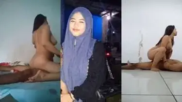 Ukhti Hijab Ungu Cantik Pasrah Goyang Kasur poster